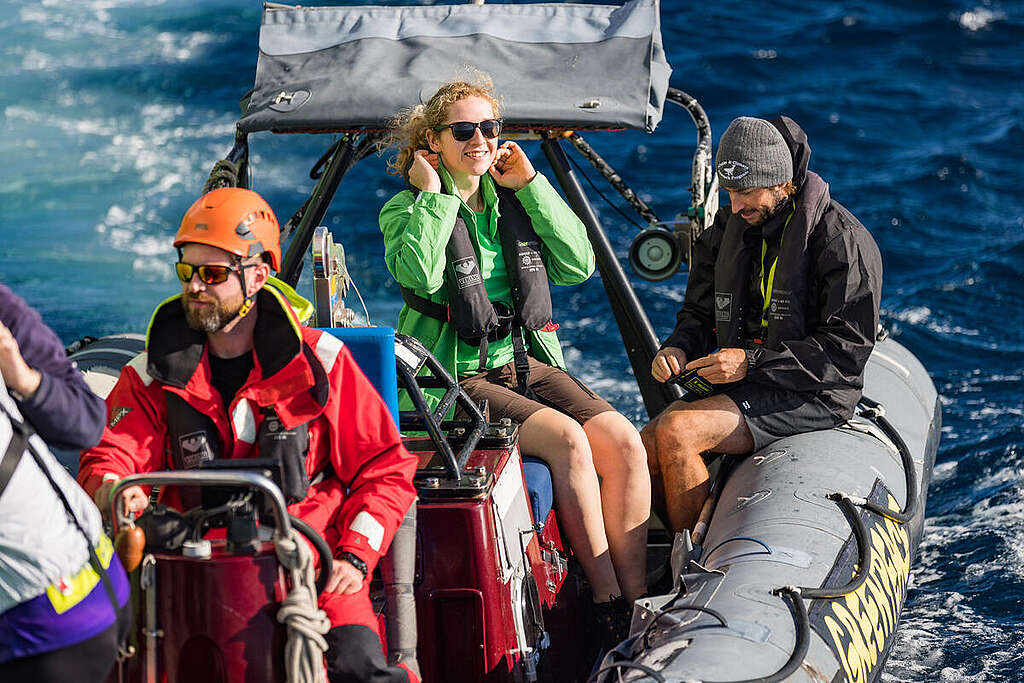 Whale Spotting at Perth Canyon, Western Australia. © Harriet Spark / Grumpy Turtle Film / Greenpeace