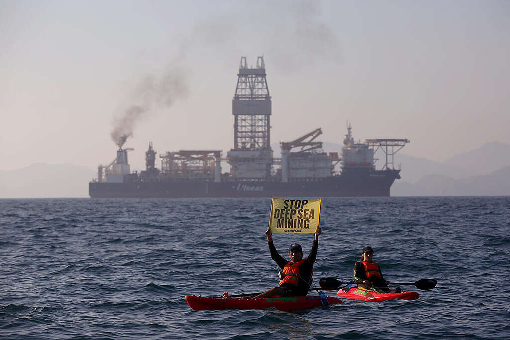 Protest against Deep Sea Mining Vessel in Mexico. © Gustavo Graf / Greenpeace