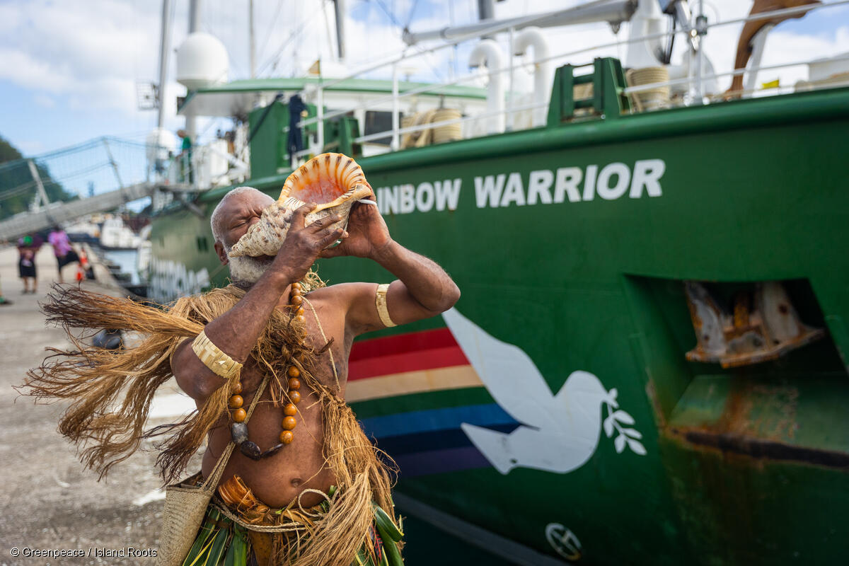 Pacific Rainbow Warrior Ship Tour - Welcome Ceremony - Vanuatu|Rainbow Warrior Arrival, Port Vila|Fashion Show on the Rainbow Warrior in Vanuatu|Traditional Weaving Workshop in Vanuatu|Rainbow Warrior in the Pacific