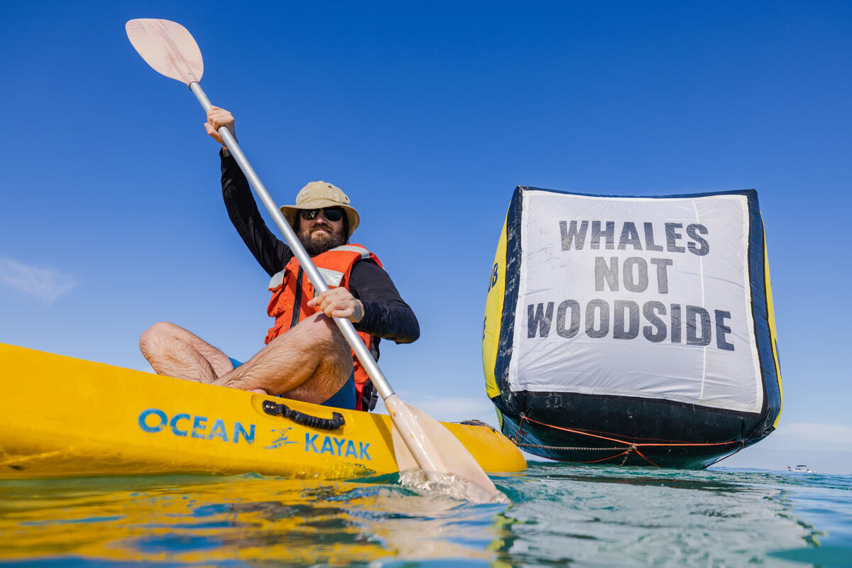 Whales Not Woodside Paddle Out in Fremantle. © Harriet Spark / Grumpy Turtle Film / Greenpeace