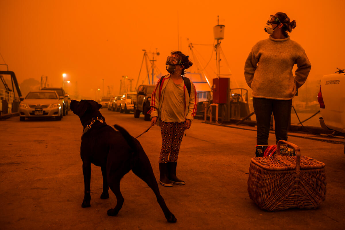 Residents Shelter from Bushfires in Eden, Australia. © Andrew Quilty