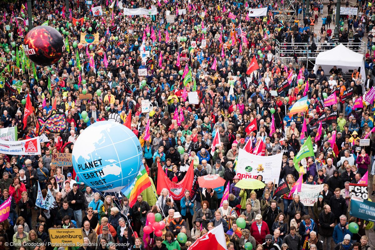 G20 Protest Wave Rally in HamburgG20 Protestwelle demonstriert in Hamburg