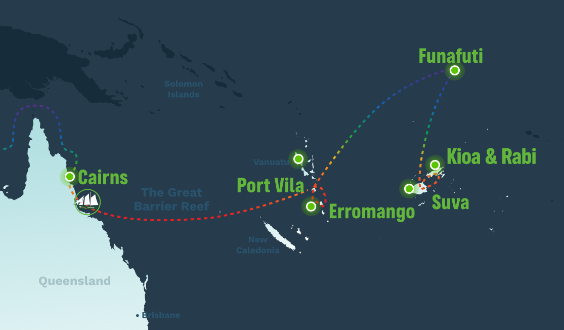 Pacific Ship Tour Rainbow Warrior Map