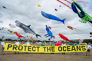 Volunteers at the Kite Festival in Portsmouth. &copy; David Mirzoeff / Greenpeace