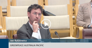 Joe Rafalowicz speaks at Senate inquiry